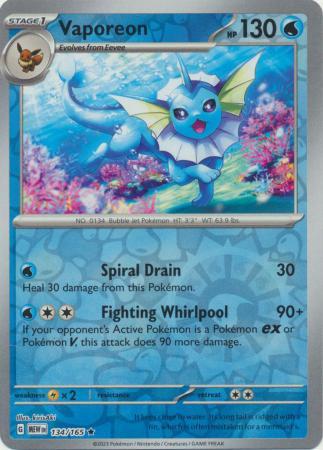 Vaporeon [Reverse Holo] #134 Pokemon Scarlet & Violet 151