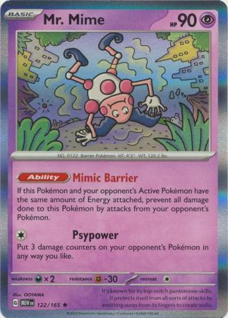 Mr. Mime - 122/165 - Holo Rare Scarlet & Violet 151