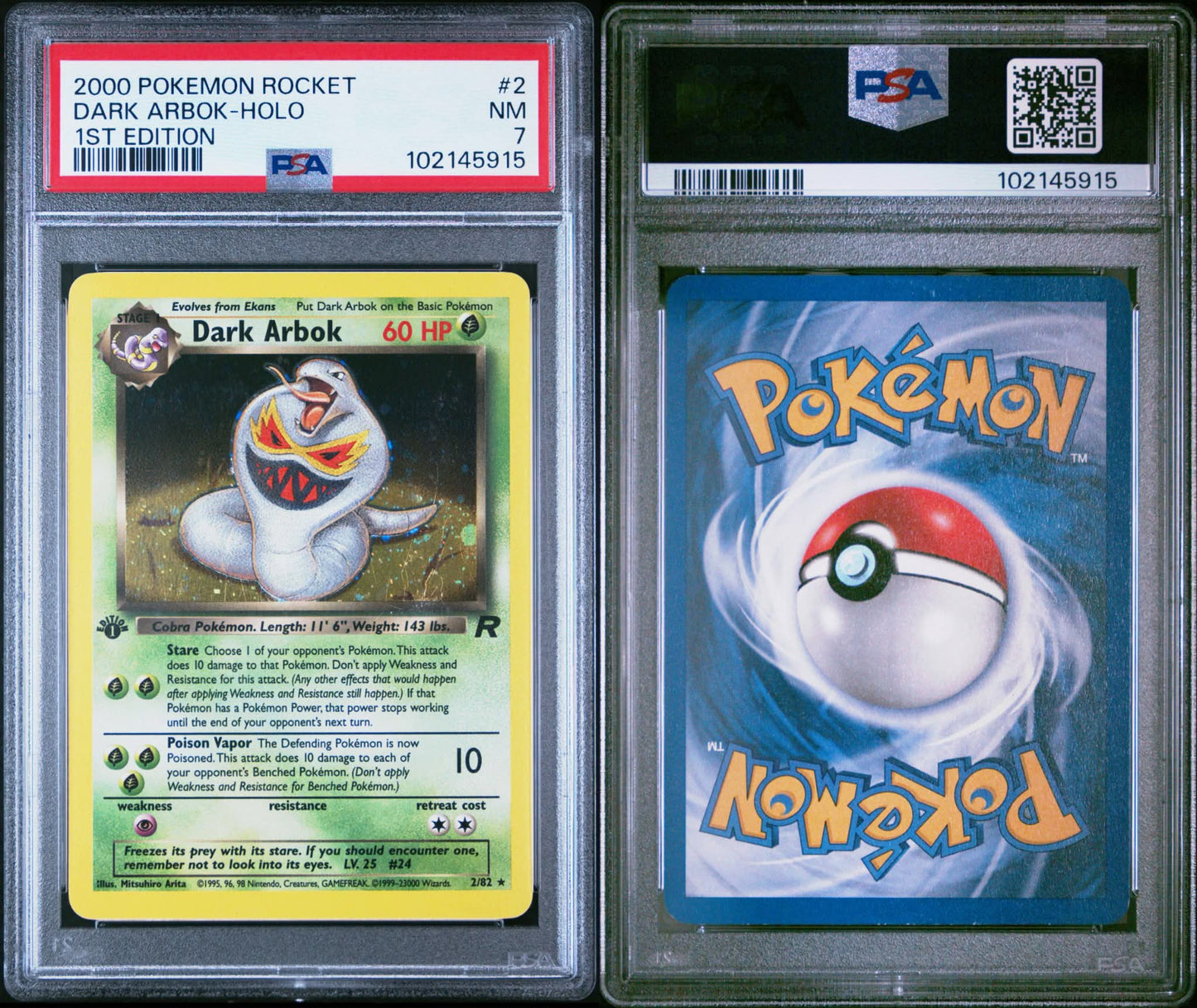 DARK ARBOK 1ST EDITION PSA 7