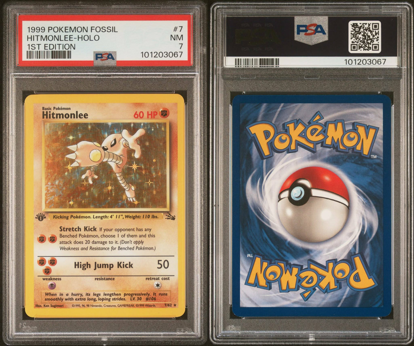 HITMONLEE 1ST EDITION PSA 7